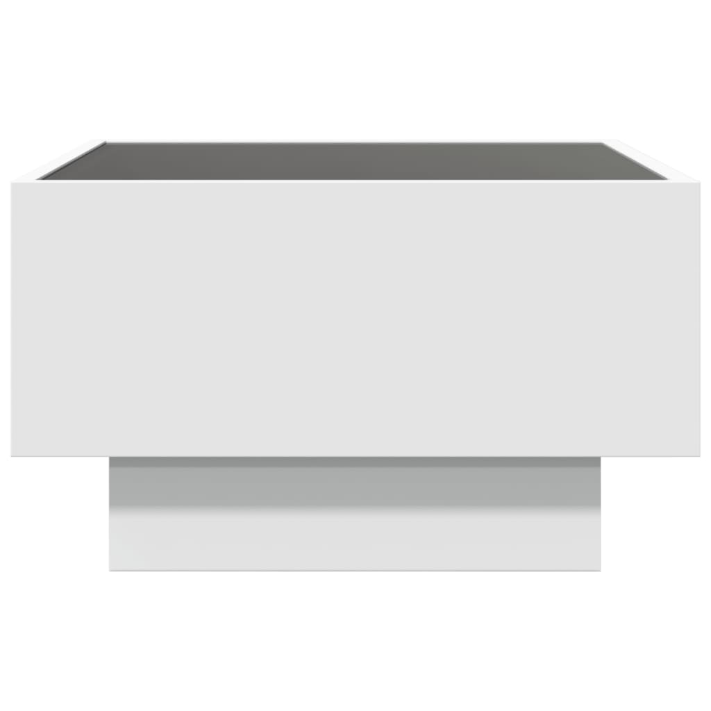 Mesa de centro c/ LEDs 70x50x45 cm derivados de madeira branco