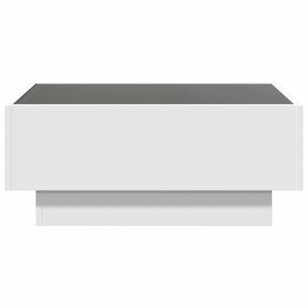 Mesa de centro c/ LEDs 70x50x45 cm derivados de madeira branco