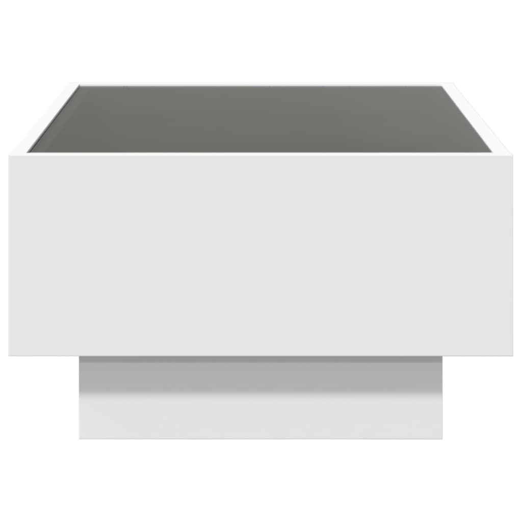 Mesa de centro c/ LEDs 70x50x45 cm derivados de madeira branco