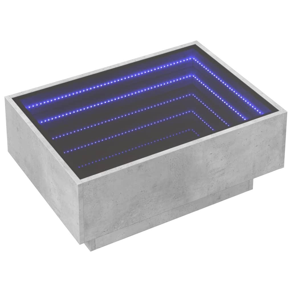 Mesa de centro c/ LEDs 70x50x45 cm derivados de madeira branco