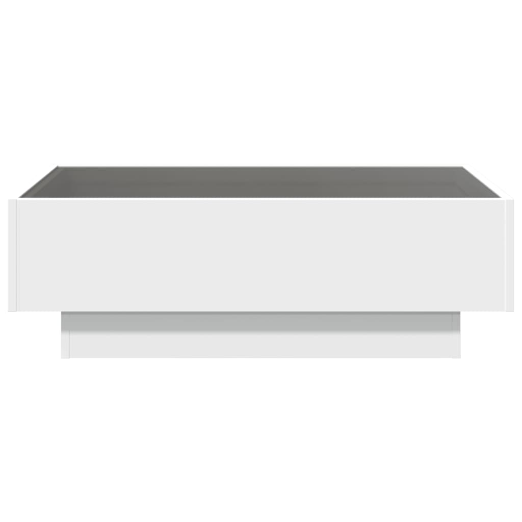 Mesa de centro c/ LEDs 70x50x45 cm derivados de madeira branco