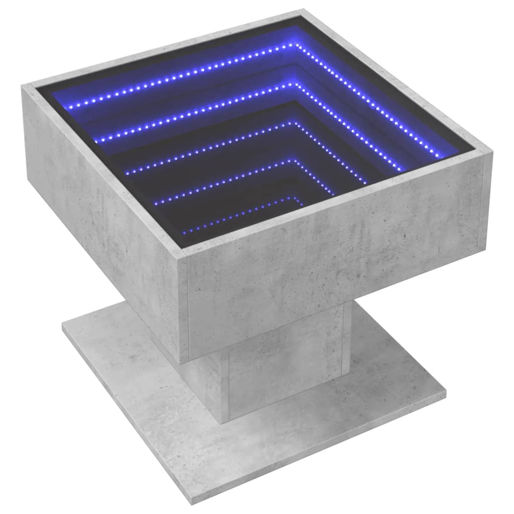 Mesa de centro c/ LEDs 70x50x45 cm derivados de madeira branco