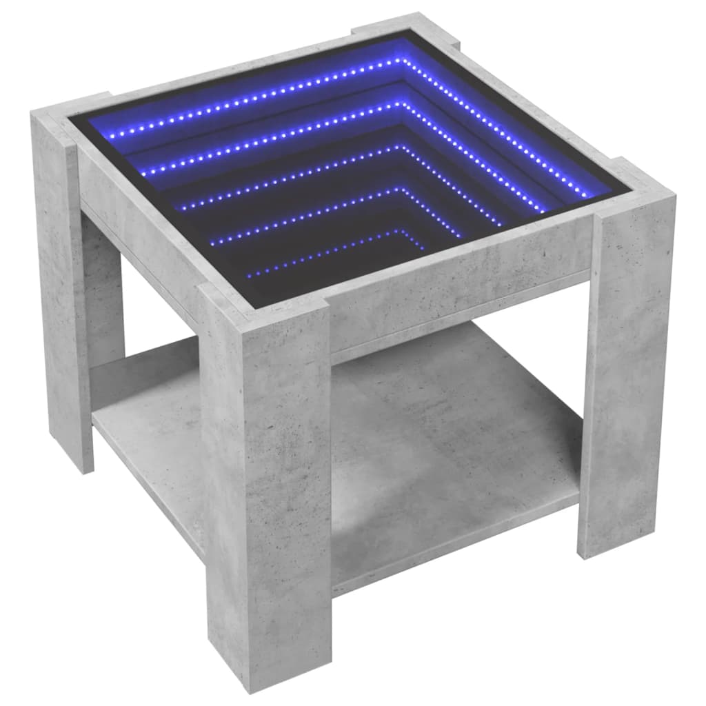 Mesa de centro c/ LEDs 70x50x45 cm derivados de madeira branco