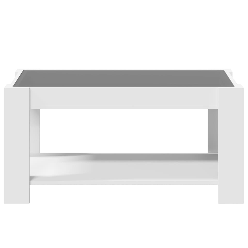 Mesa de centro c/ LEDs 70x50x45 cm derivados de madeira branco