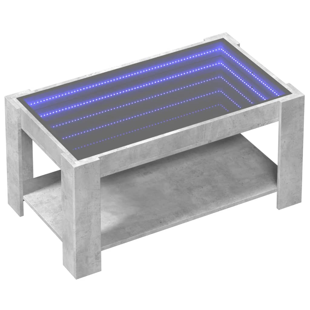 Mesa de centro c/ LEDs 70x50x45 cm derivados de madeira branco