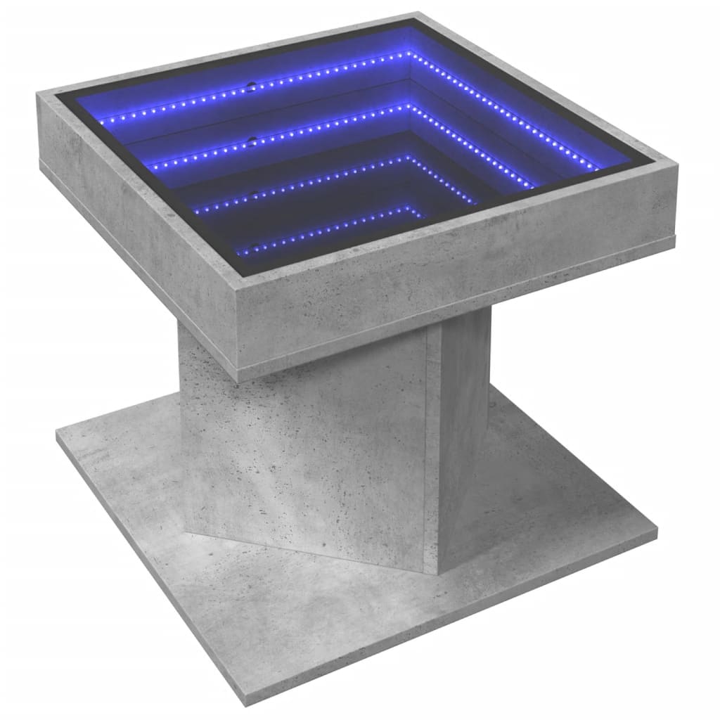 Mesa de centro c/ LEDs 70x50x45 cm derivados de madeira branco