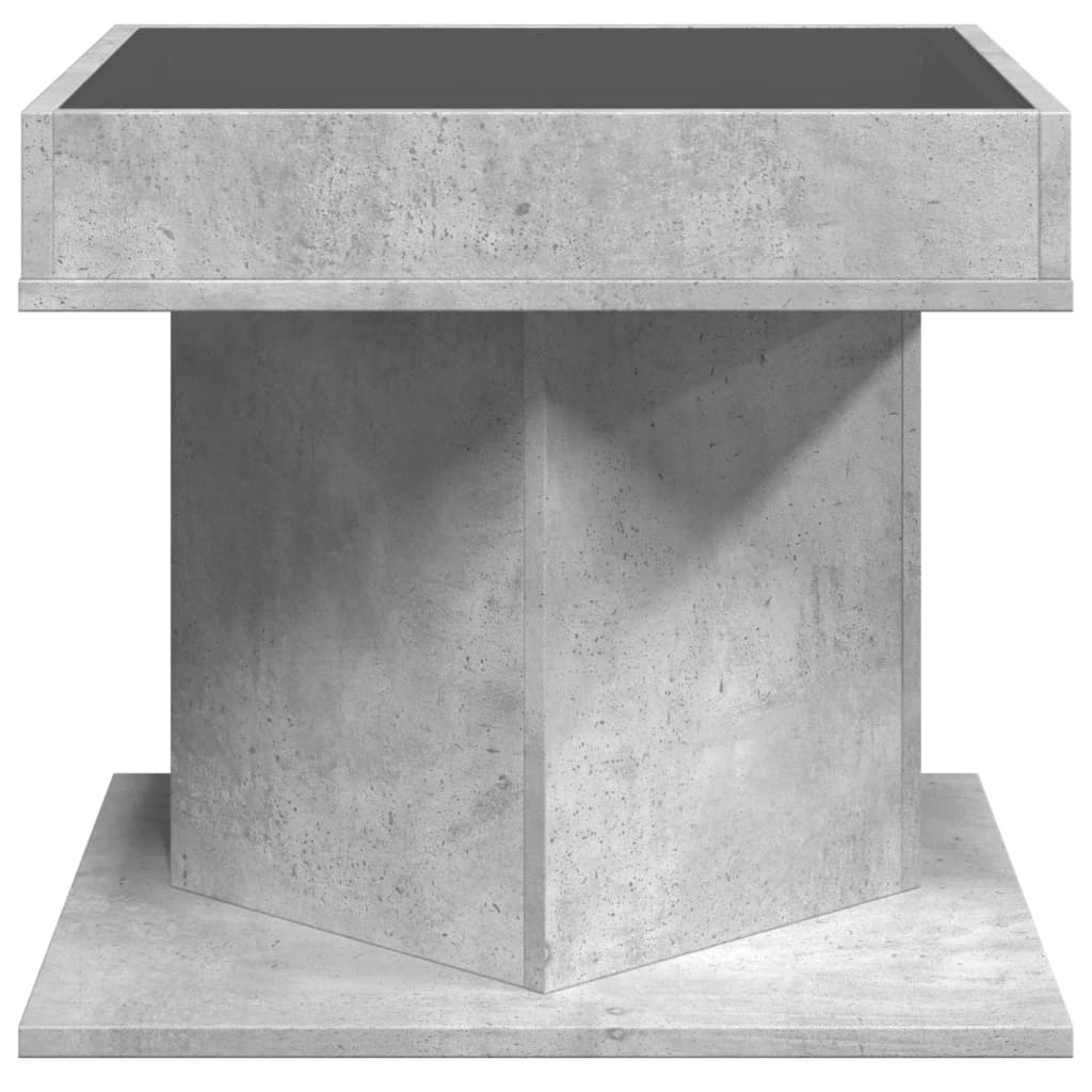 Mesa de centro c/ LEDs 70x50x45 cm derivados de madeira branco