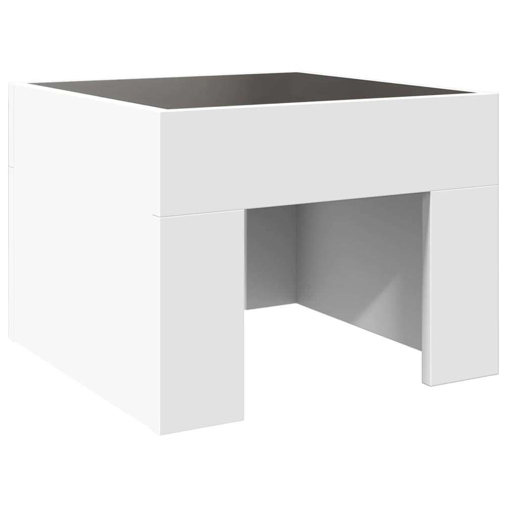 Mesa de centro luzes LED Infinity 90x50x50 cm branco