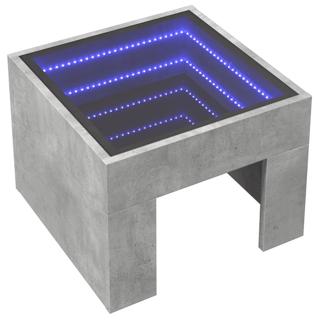 Mesa de centro luzes LED Infinity 90x50x50 cm branco