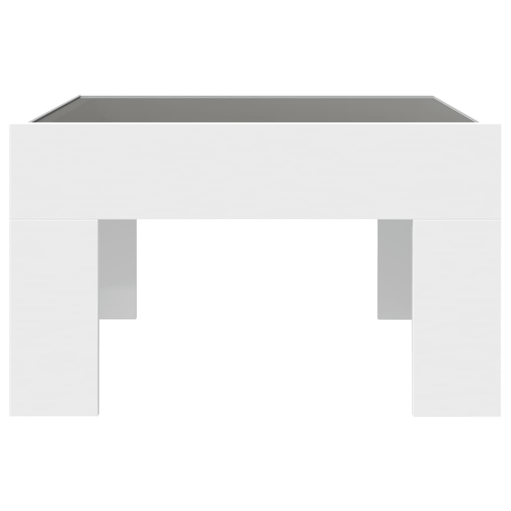 Mesa de centro luzes LED Infinity 90x50x50 cm branco