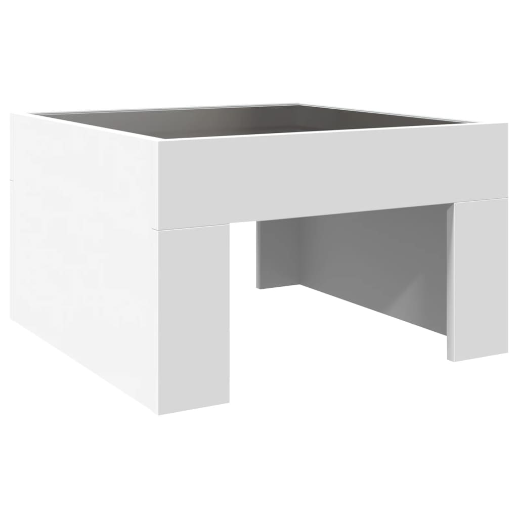 Mesa de centro luzes LED Infinity 90x50x50 cm branco