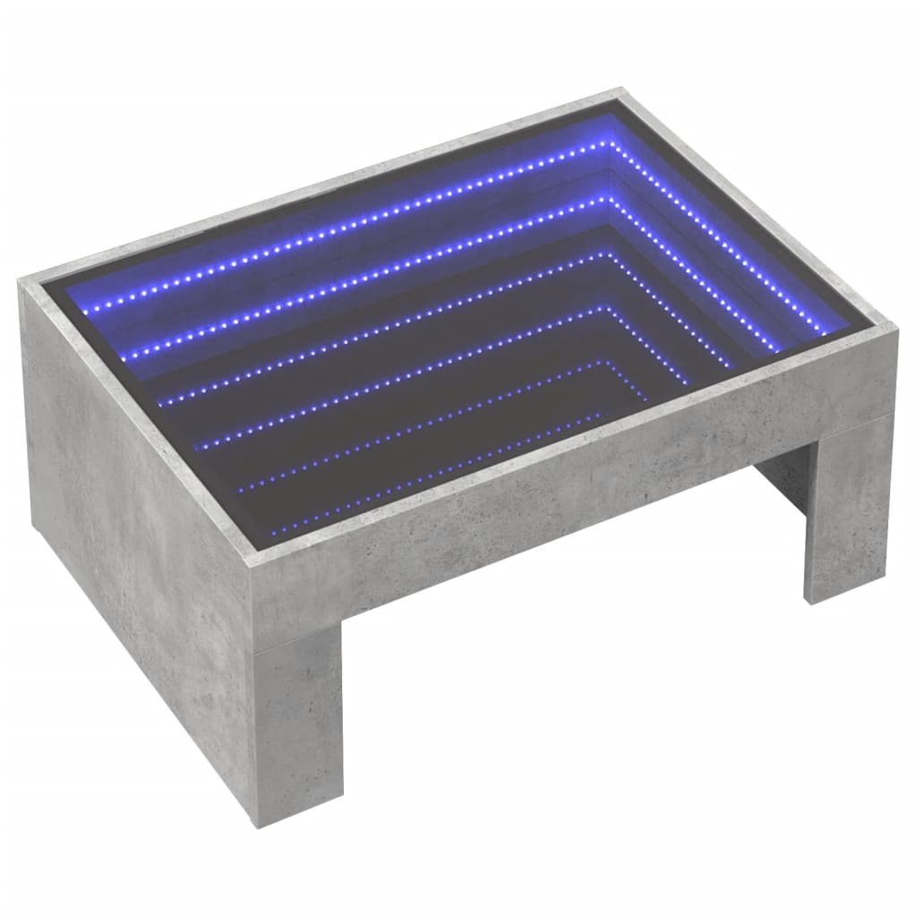 Mesa de centro luzes LED Infinity 90x50x50 cm branco