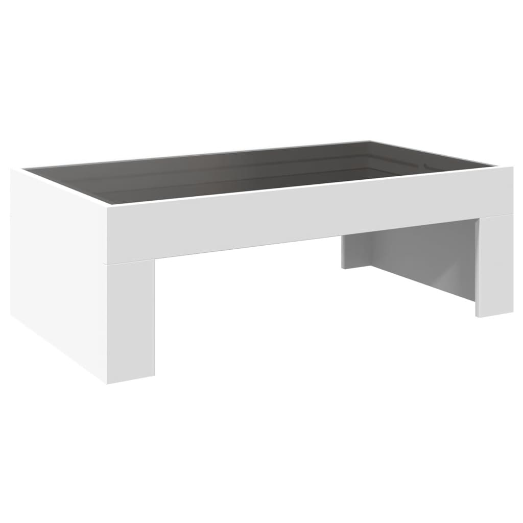 Mesa de centro luzes LED Infinity 90x50x50 cm branco