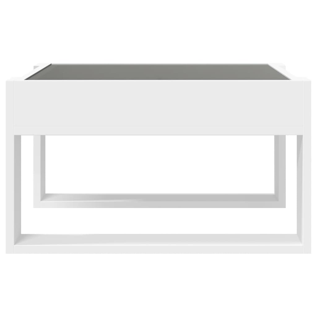 Mesa de centro luzes LED Infinity 90x50x50 cm branco