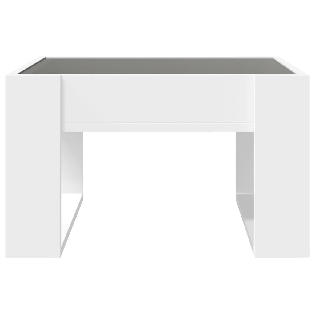 Mesa de centro luzes LED Infinity 90x50x50 cm branco