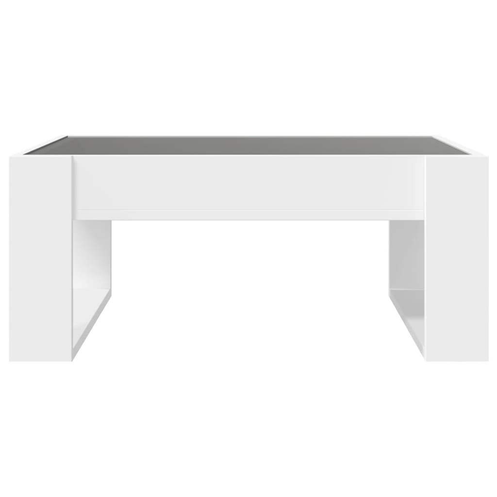 Mesa de centro luzes LED Infinity 90x50x50 cm branco