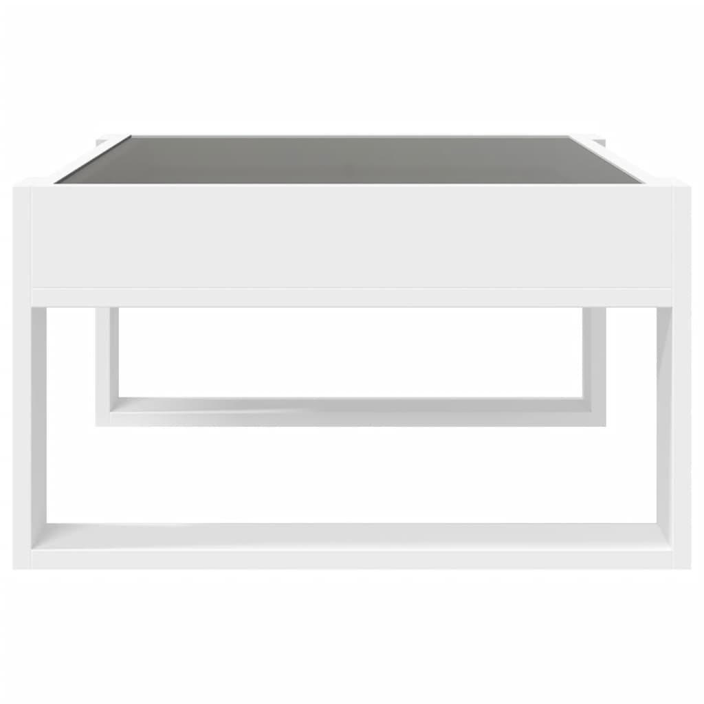 Mesa de centro luzes LED Infinity 90x50x50 cm branco