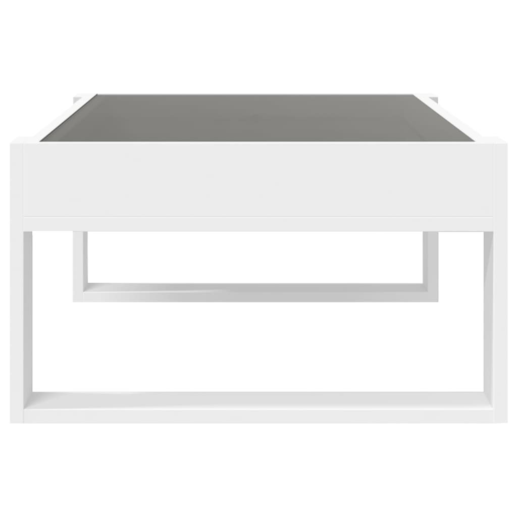 Mesa de centro luzes LED Infinity 90x50x50 cm branco