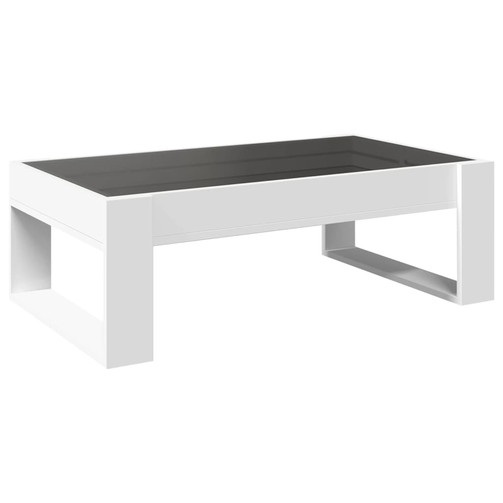 Mesa de centro luzes LED Infinity 90x50x50 cm branco