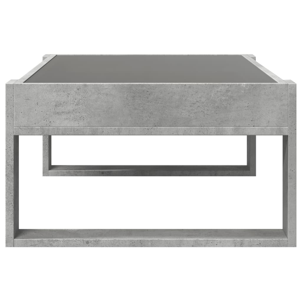 Mesa de centro luzes LED Infinity 90x50x50 cm branco