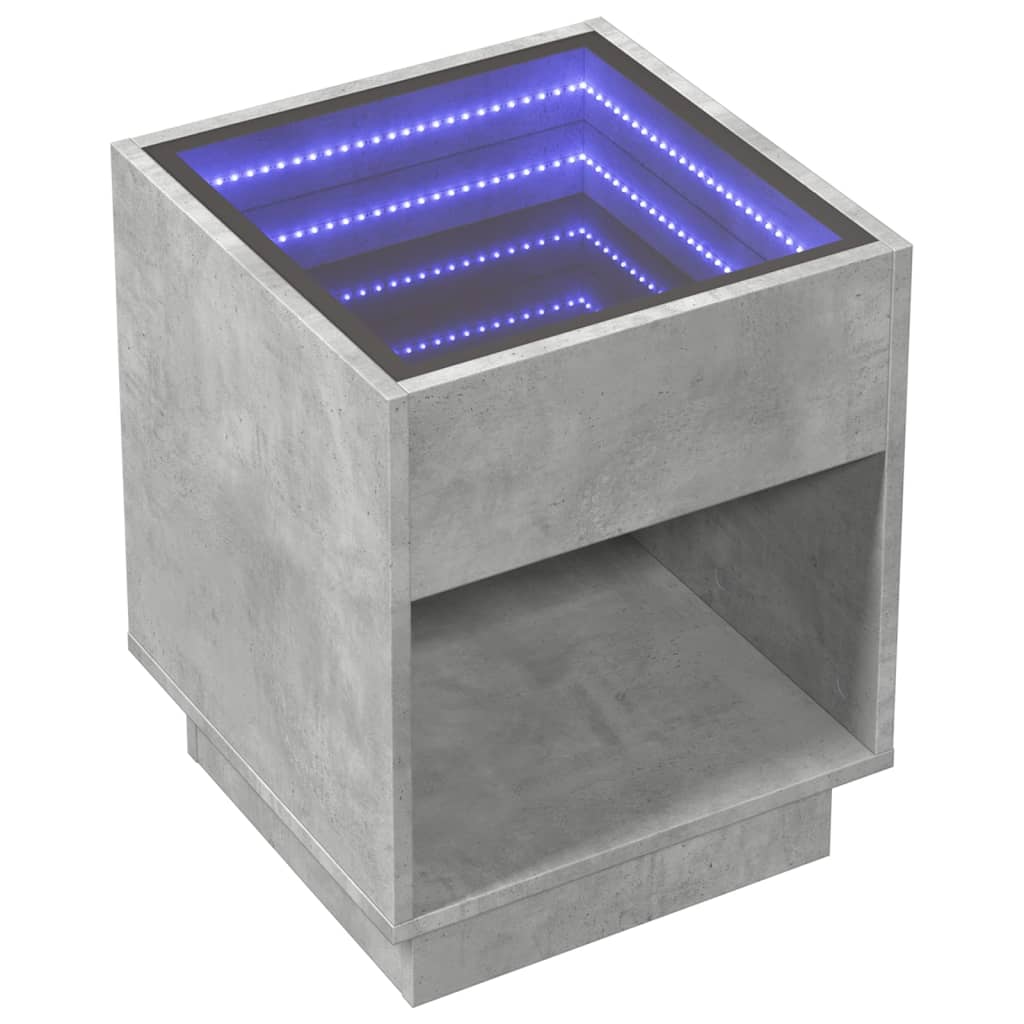Mesa de centro luzes LED Infinity 90x50x50 cm branco