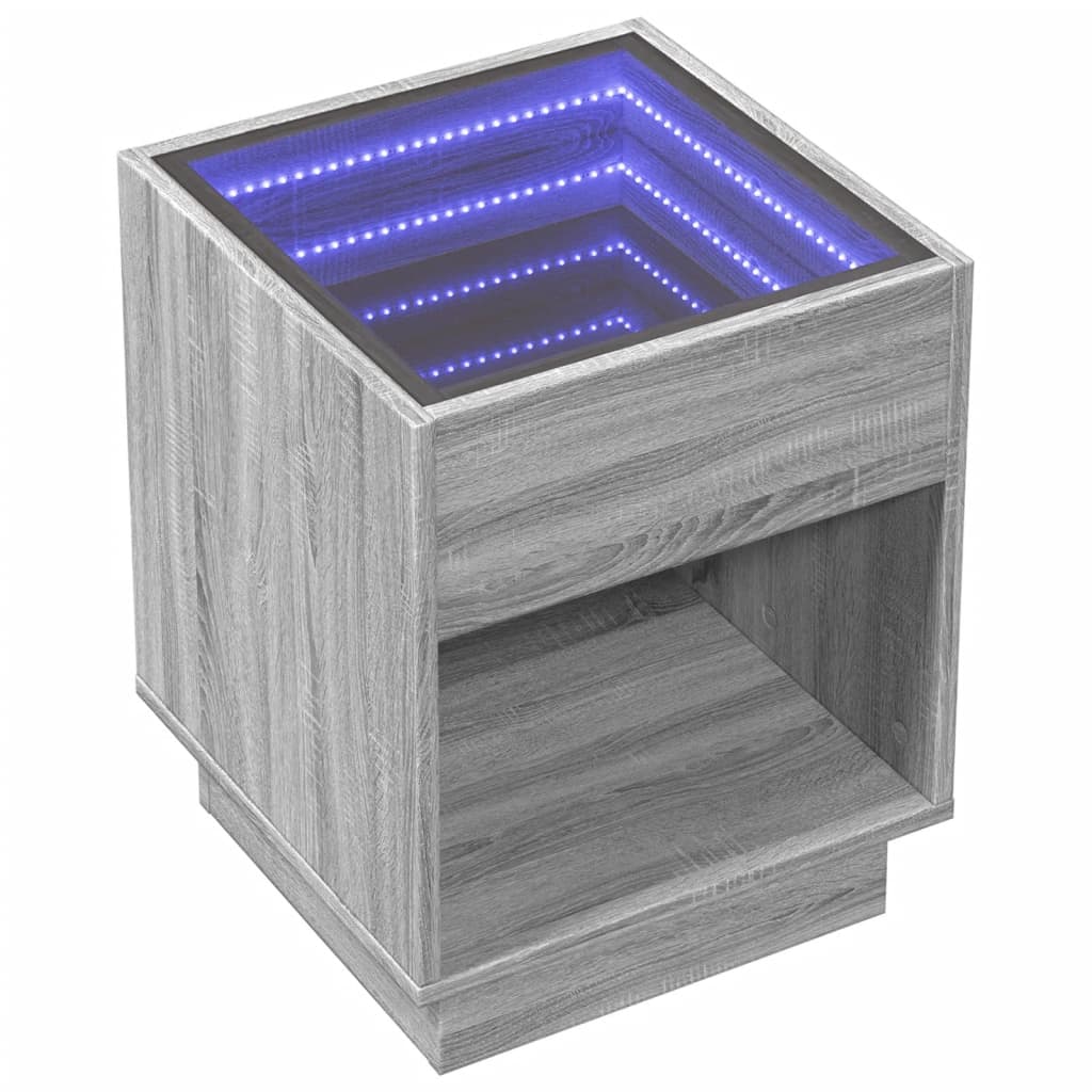 Mesa de centro luzes LED Infinity 90x50x50 cm branco