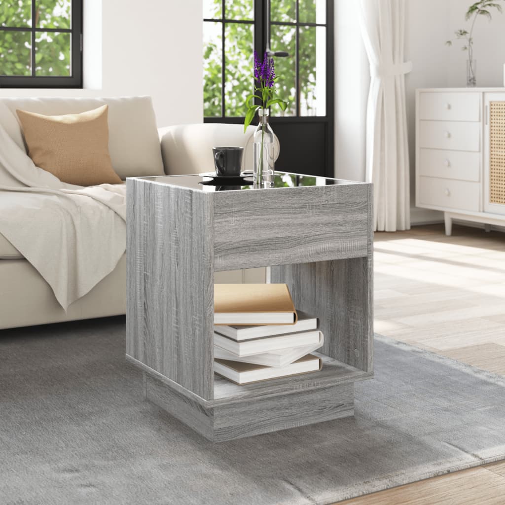 Mesa de centro luzes LED Infinity 90x50x50 cm branco