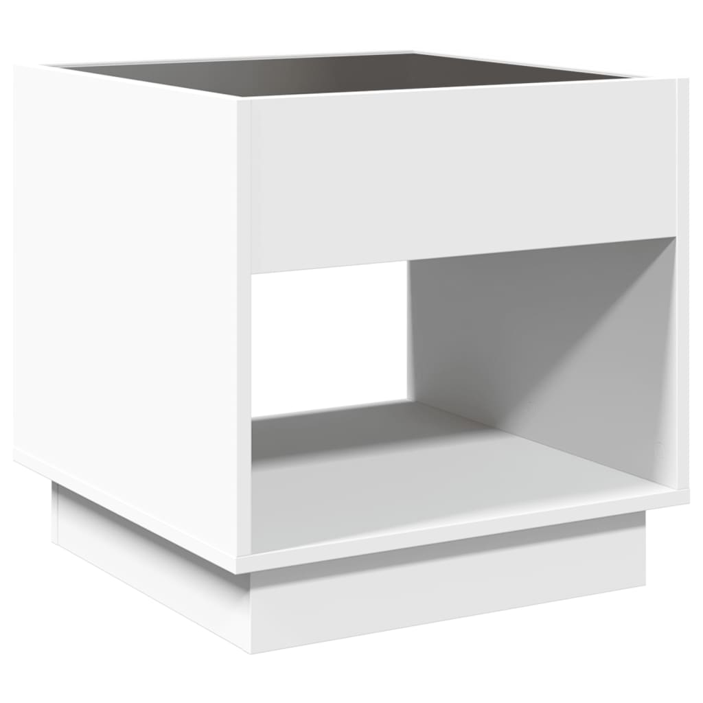Mesa de centro luzes LED Infinity 90x50x50 cm branco