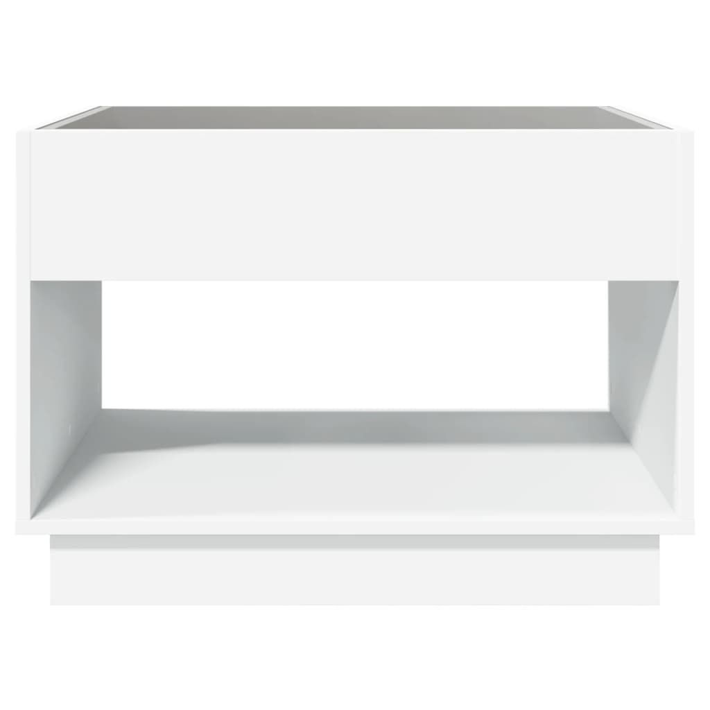 Mesa de centro luzes LED Infinity 90x50x50 cm branco