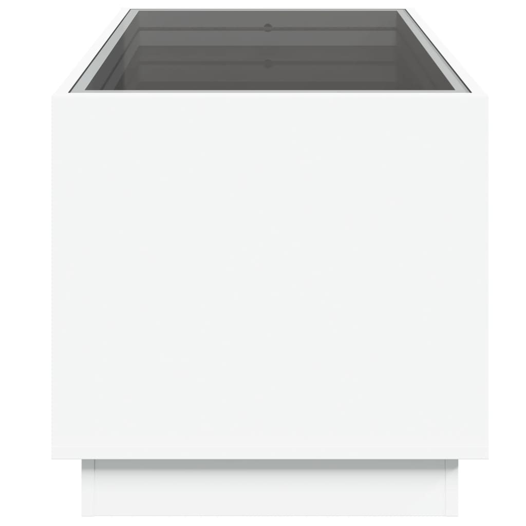 Mesa de centro luzes LED Infinity 90x50x50 cm branco
