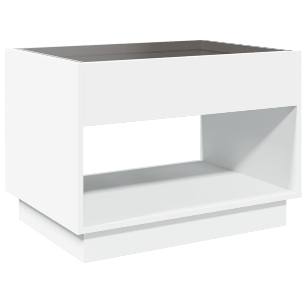 Mesa de centro luzes LED Infinity 90x50x50 cm branco