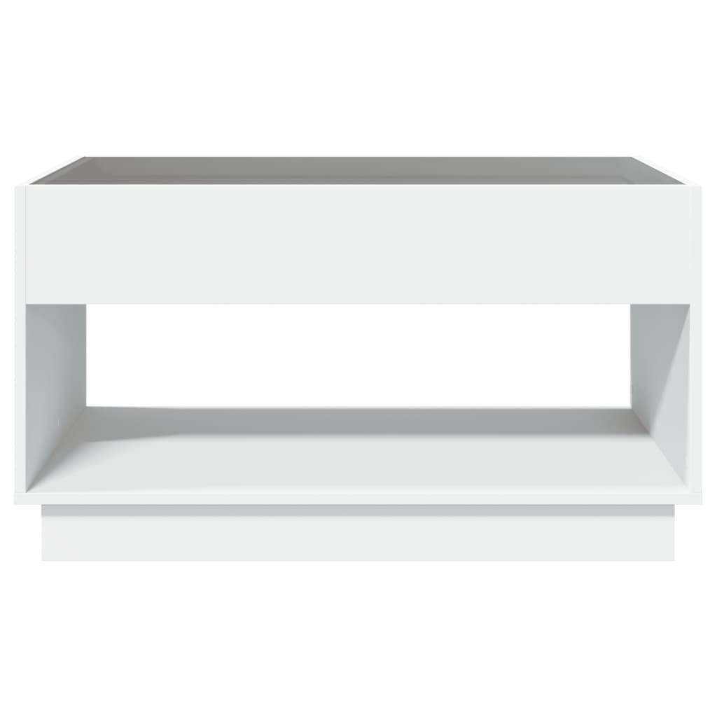 Mesa de centro luzes LED Infinity 90x50x50 cm branco
