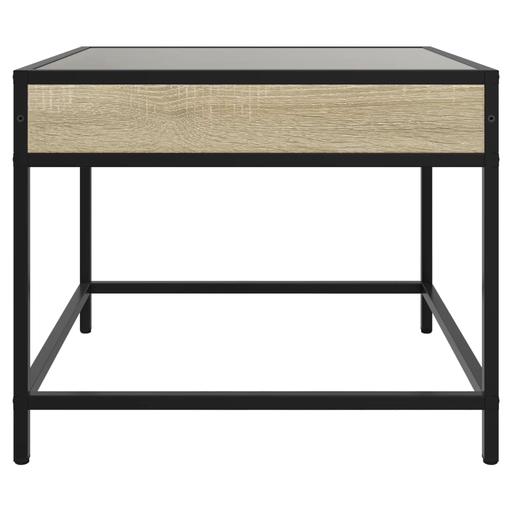 Mesa de centro luzes LED Infinity 40x40x51 cm cinzento sonoma