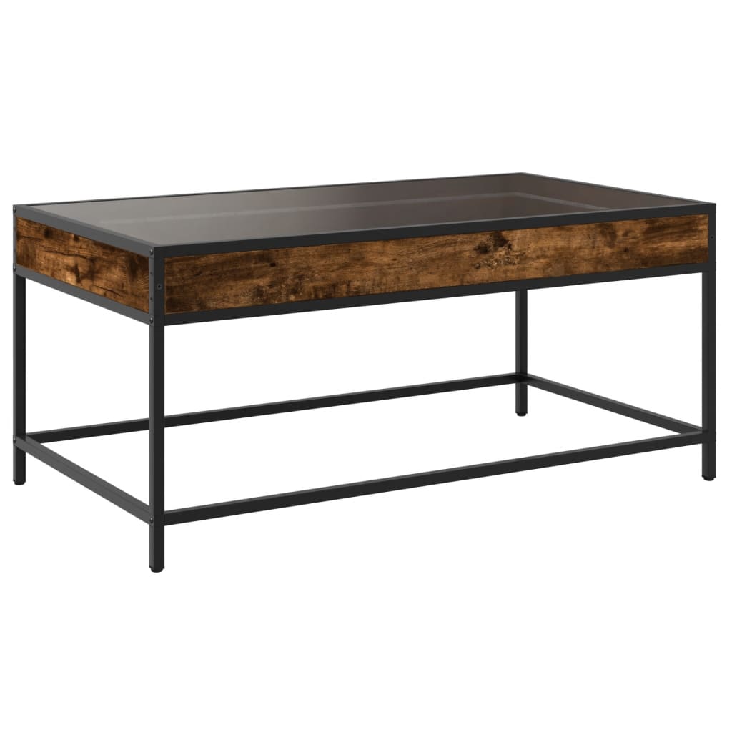 Mesa de centro luzes LED Infinity 40x40x51 cm cinzento sonoma