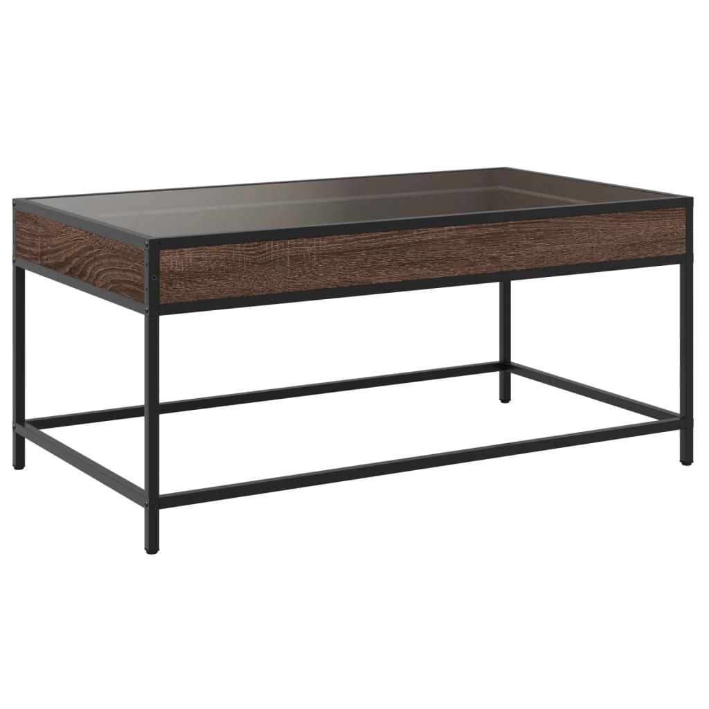 Mesa de centro luzes LED Infinity 40x40x51 cm cinzento sonoma