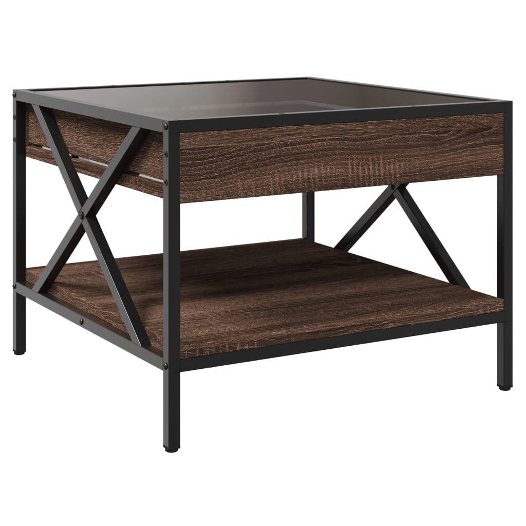 Mesa de centro luzes LED Infinity 40x40x51 cm cinzento sonoma