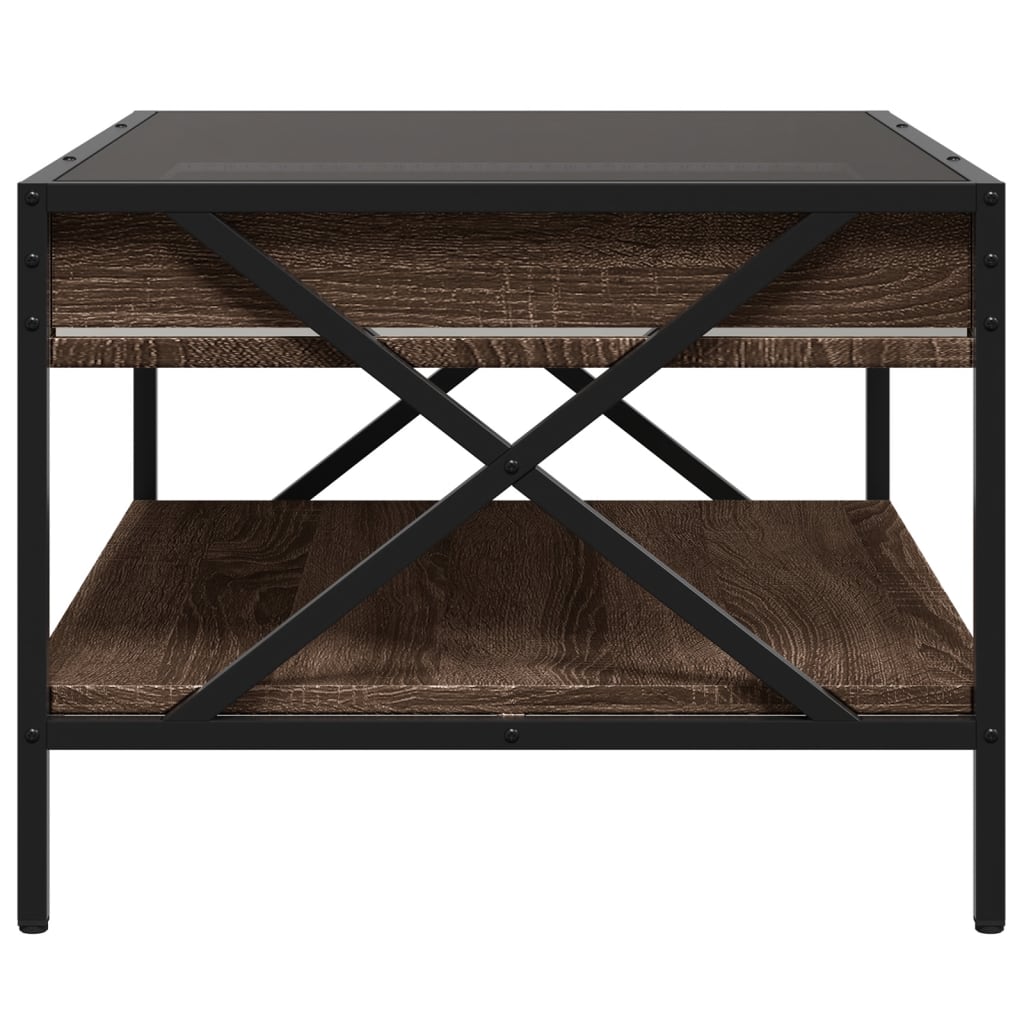 Mesa de centro luzes LED Infinity 40x40x51 cm cinzento sonoma