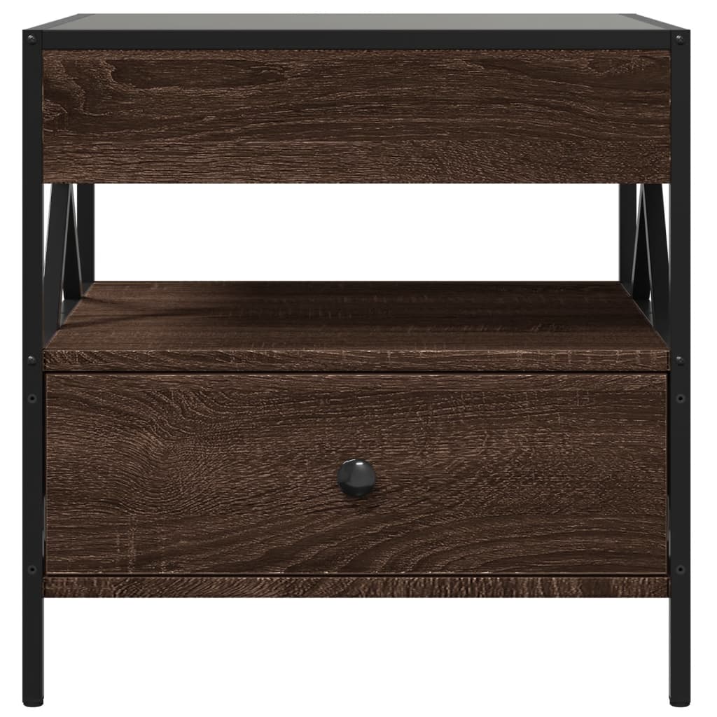 Mesa de centro luzes LED Infinity 40x40x51 cm cinzento sonoma