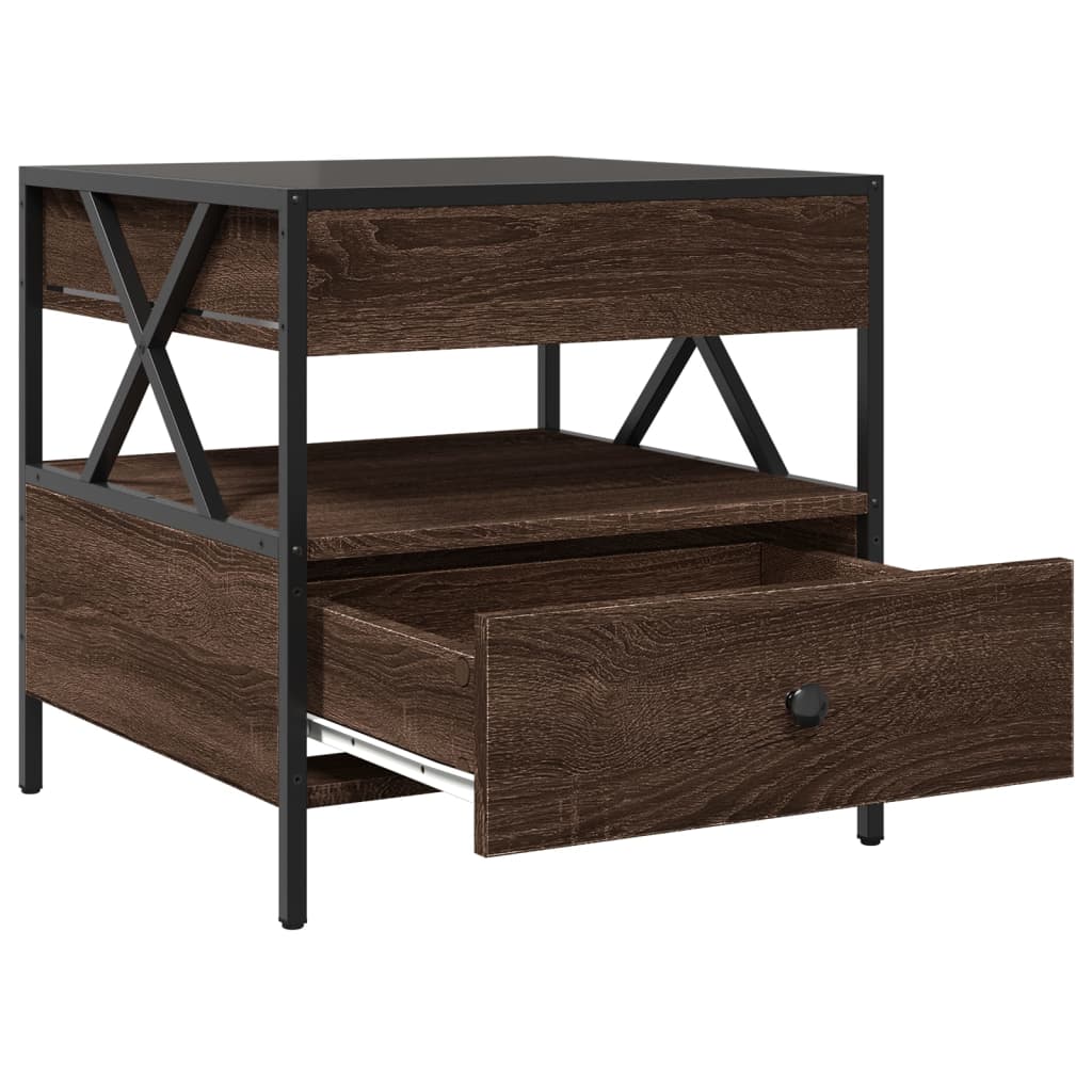 Mesa de centro luzes LED Infinity 40x40x51 cm cinzento sonoma