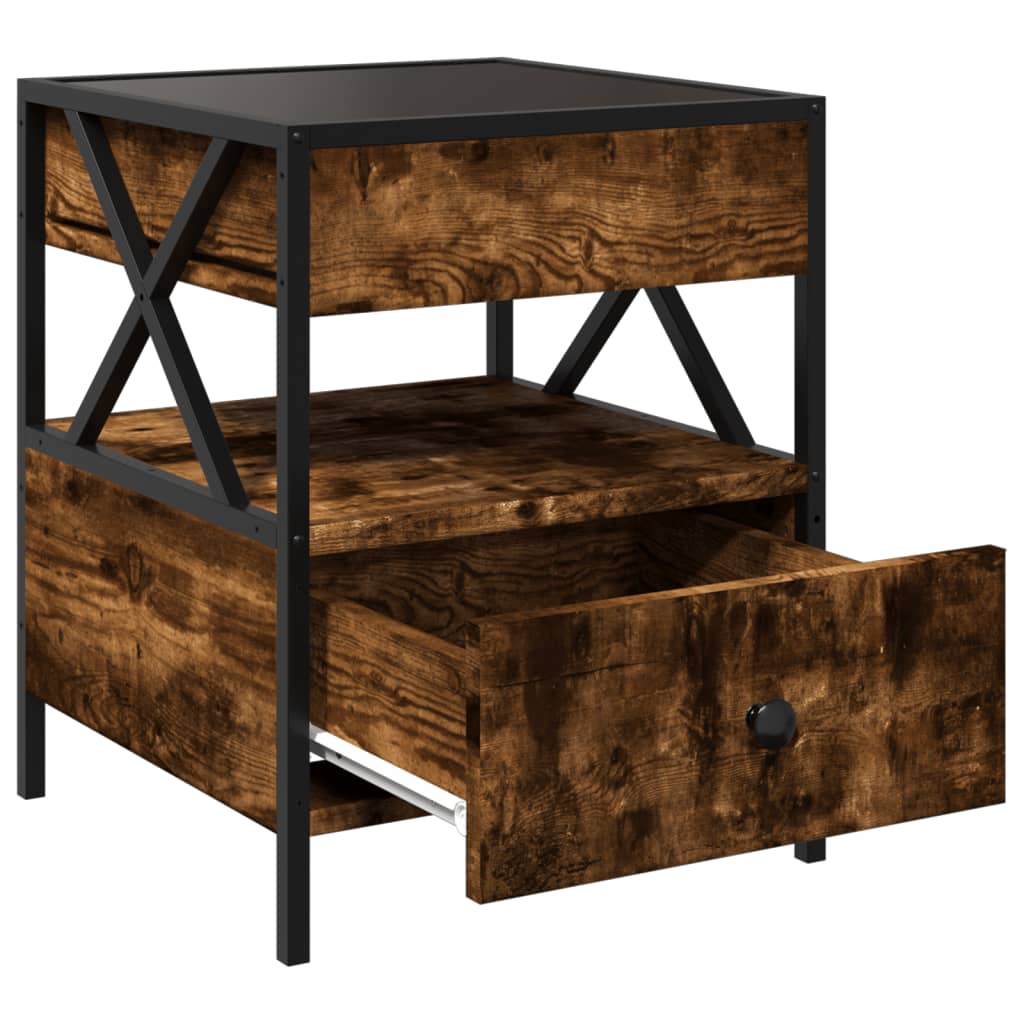 Mesa de centro luzes LED Infinity 40x40x51 cm cinzento sonoma