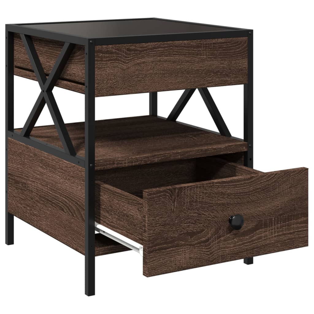 Mesa de centro luzes LED Infinity 40x40x51 cm cinzento sonoma