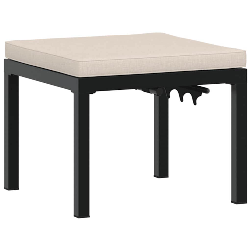 Bancos de jardim com almofadões 4 pcs aço revestido a pó preto