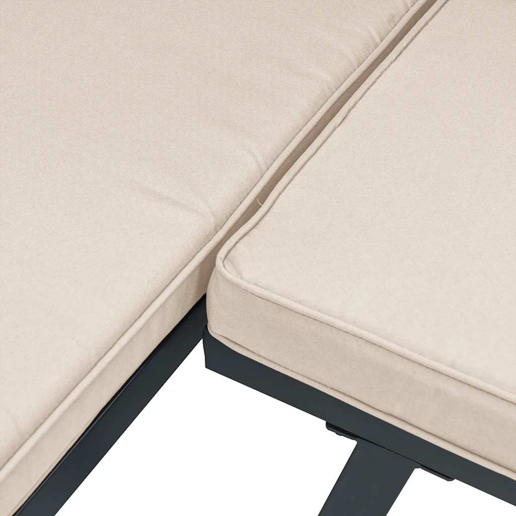 4 pcs sofás de jardim com almofadões aço revestido a pó preto