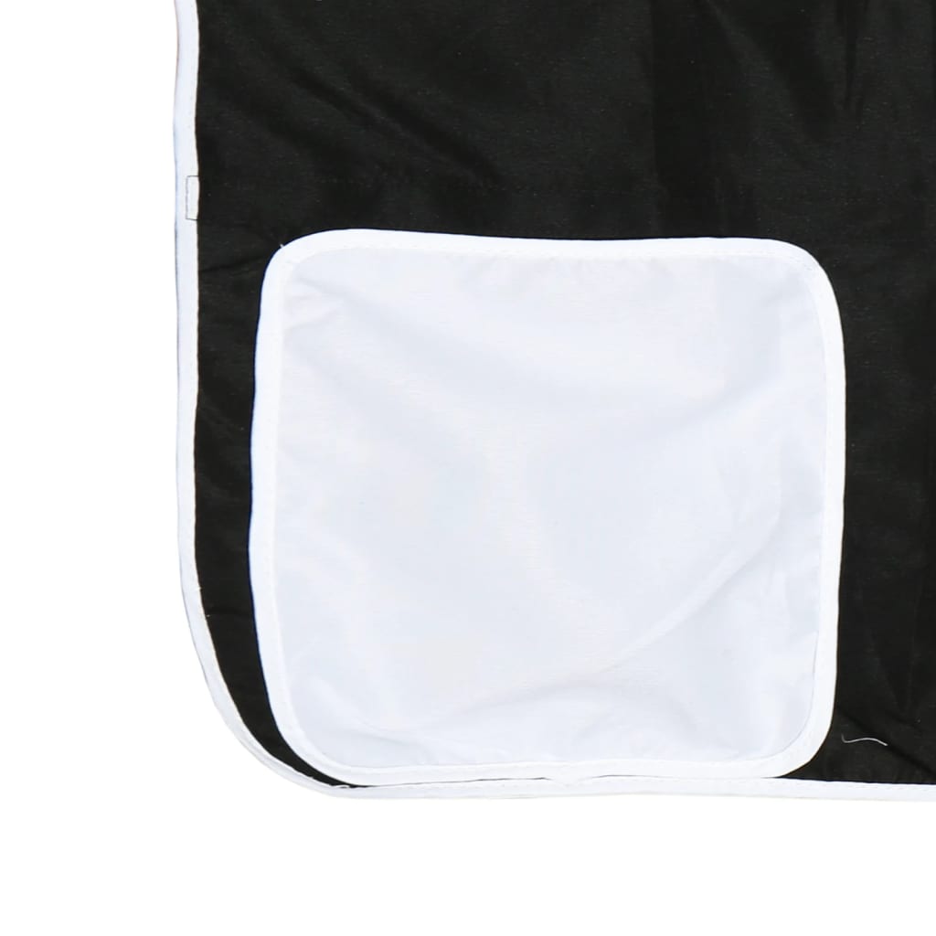 Beliche com cortinas 90x200 cm pinho maciço branco e preto