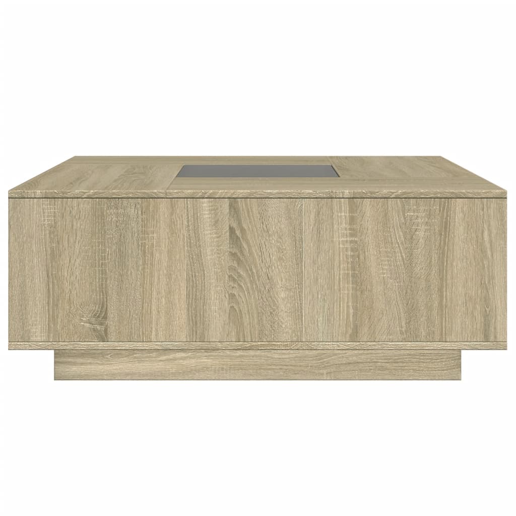 Mesa de centro luzes LED Infinity 100x100x40 cm carvalho sonoma