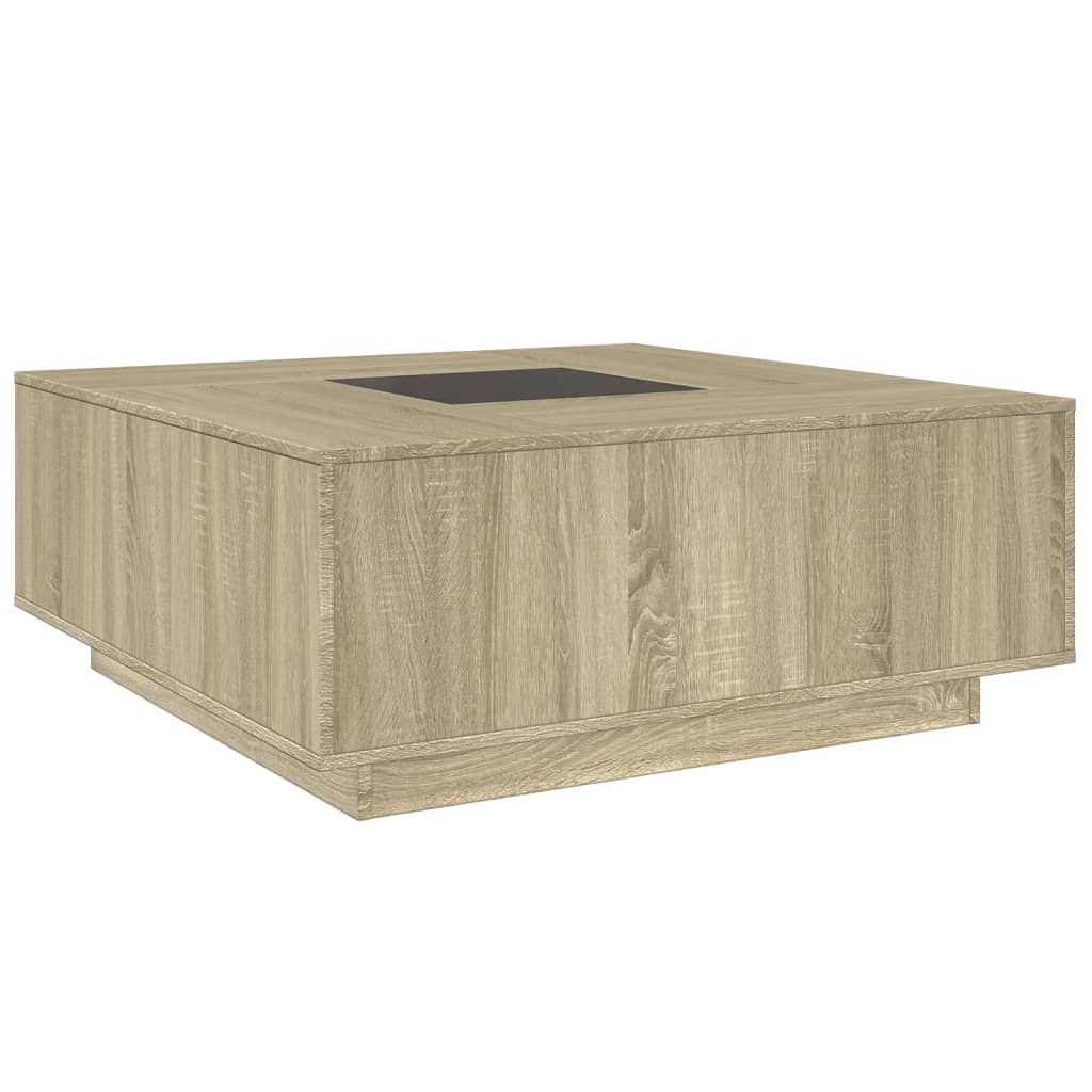 Mesa de centro luzes LED Infinity 100x100x40 cm carvalho sonoma