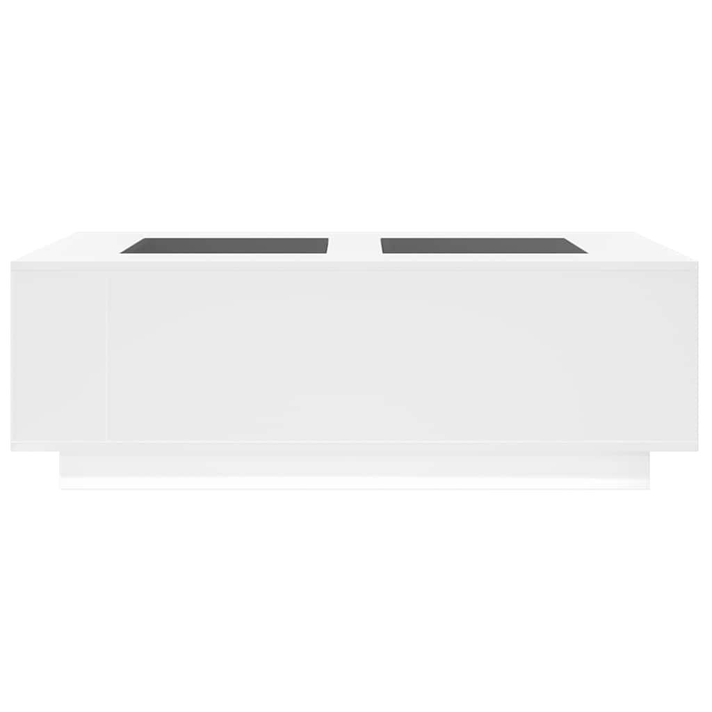 Mesa de centro luzes LED Infinity 116x69x40 cm branco