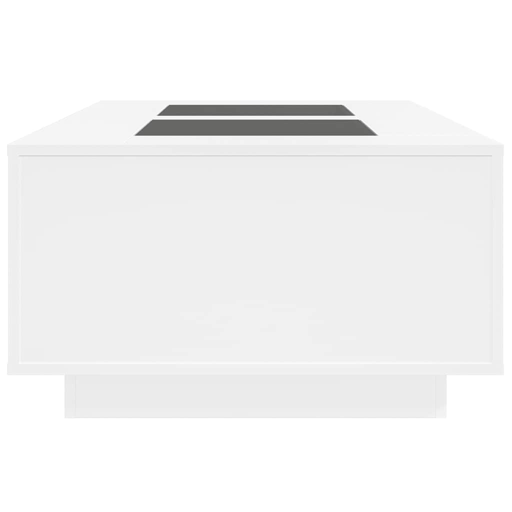 Mesa de centro luzes LED Infinity 116x69x40 cm branco