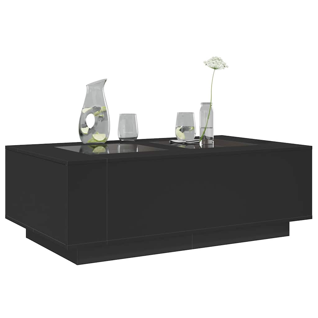 Mesa de centro luzes LED Infinity 116x69x40 cm preto