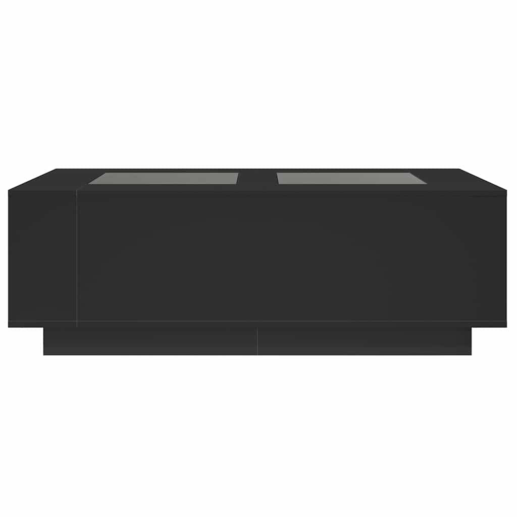 Mesa de centro luzes LED Infinity 116x69x40 cm preto
